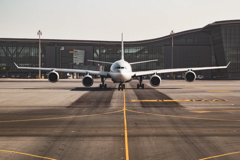 Avión en la pista de un aeropuerto